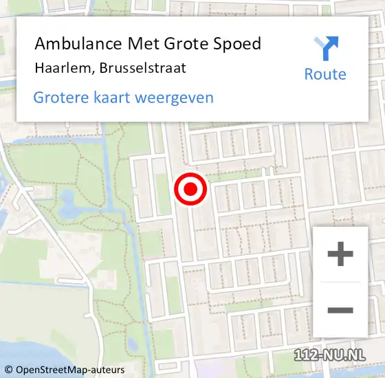 Locatie op kaart van de 112 melding: Ambulance Met Grote Spoed Naar Haarlem, Brusselstraat op 12 januari 2023 15:58