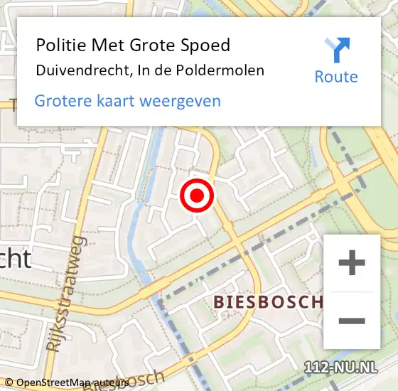 Locatie op kaart van de 112 melding: Politie Met Grote Spoed Naar Duivendrecht, In de Poldermolen op 12 januari 2023 16:29