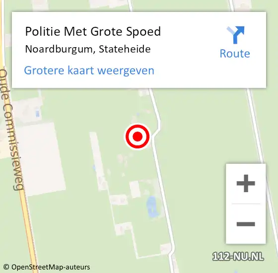 Locatie op kaart van de 112 melding: Politie Met Grote Spoed Naar Noardburgum, Stateheide op 12 januari 2023 16:48