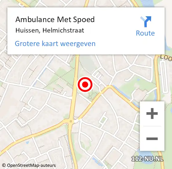 Locatie op kaart van de 112 melding: Ambulance Met Spoed Naar Huissen, Helmichstraat op 12 januari 2023 16:49