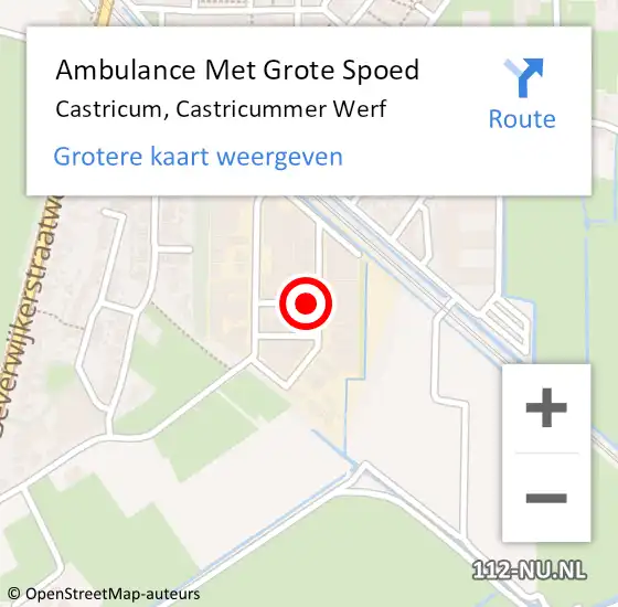 Locatie op kaart van de 112 melding: Ambulance Met Grote Spoed Naar Castricum, Castricummer Werf op 12 januari 2023 16:53