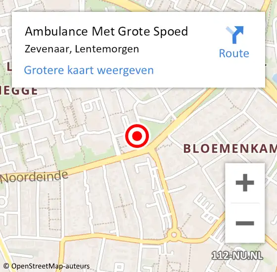 Locatie op kaart van de 112 melding: Ambulance Met Grote Spoed Naar Zevenaar, Lentemorgen op 12 januari 2023 17:05