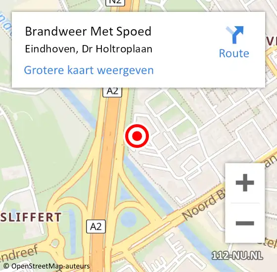 Locatie op kaart van de 112 melding: Brandweer Met Spoed Naar Eindhoven, Dr Holtroplaan op 12 januari 2023 17:47