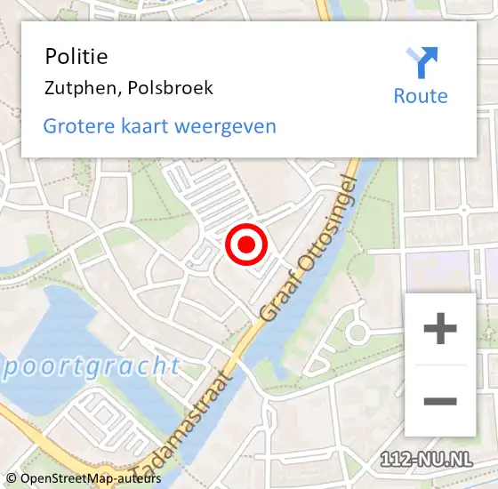 Locatie op kaart van de 112 melding: Politie Zutphen, Polsbroek op 12 januari 2023 19:28