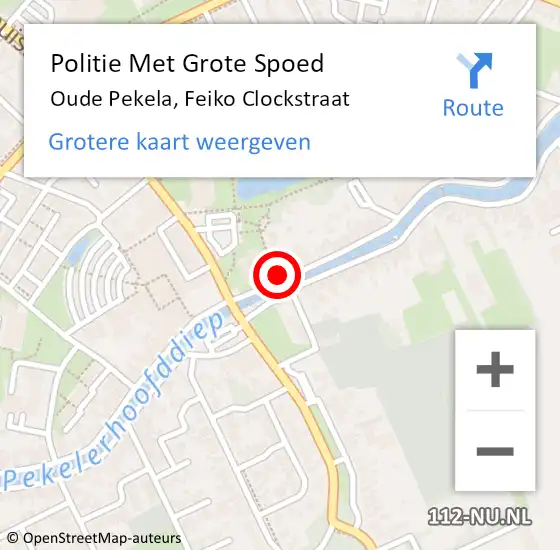 Locatie op kaart van de 112 melding: Politie Met Grote Spoed Naar Oude Pekela, Feiko Clockstraat op 12 januari 2023 21:36