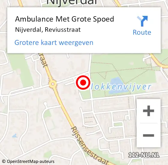 Locatie op kaart van de 112 melding: Ambulance Met Grote Spoed Naar Nijverdal, Reviusstraat op 12 januari 2023 22:52