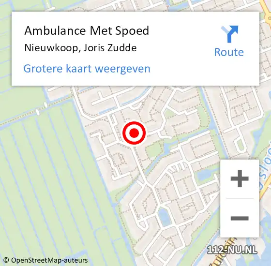 Locatie op kaart van de 112 melding: Ambulance Met Spoed Naar Nieuwkoop, Joris Zudde op 12 januari 2023 23:23