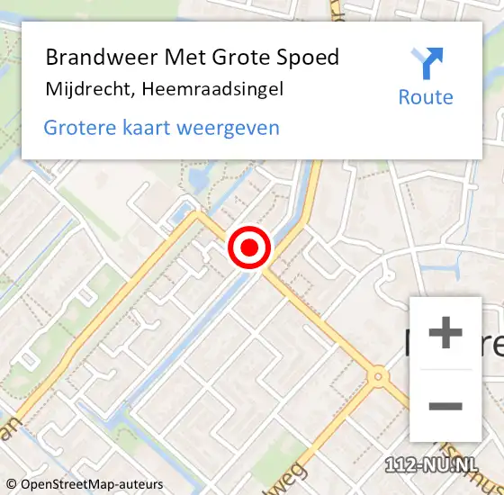 Locatie op kaart van de 112 melding: Brandweer Met Grote Spoed Naar Mijdrecht, Heemraadsingel op 13 januari 2023 00:02