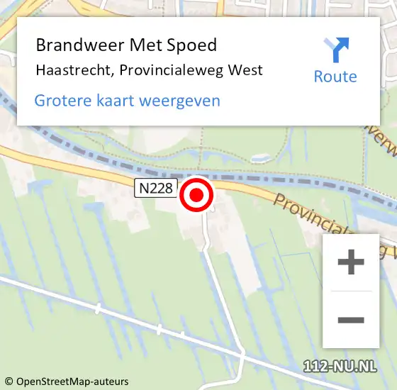 Locatie op kaart van de 112 melding: Brandweer Met Spoed Naar Haastrecht, Provincialeweg West op 13 januari 2023 00:54