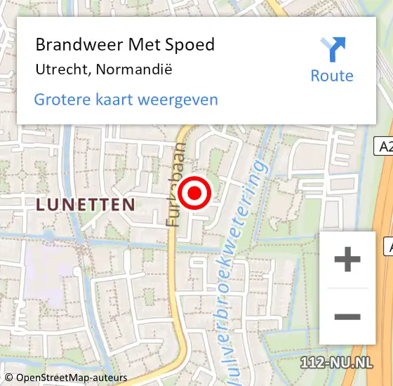 Locatie op kaart van de 112 melding: Brandweer Met Spoed Naar Utrecht, Normandië op 13 januari 2023 01:25