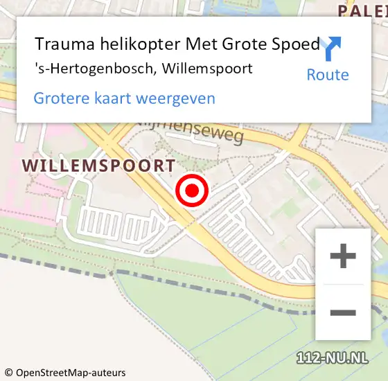 Locatie op kaart van de 112 melding: Trauma helikopter Met Grote Spoed Naar 's-Hertogenbosch, Willemspoort op 13 januari 2023 02:36