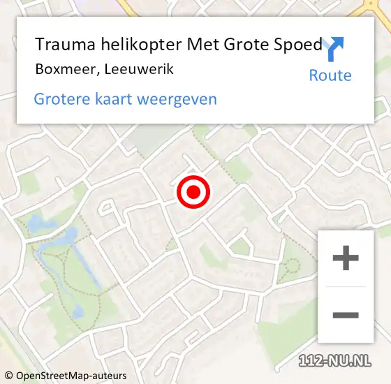 Locatie op kaart van de 112 melding: Trauma helikopter Met Grote Spoed Naar Boxmeer, Leeuwerik op 13 januari 2023 02:43