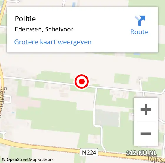 Locatie op kaart van de 112 melding: Politie Ederveen, Scheivoor op 13 januari 2023 03:29