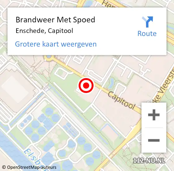 Locatie op kaart van de 112 melding: Brandweer Met Spoed Naar Enschede, Capitool op 13 januari 2023 07:48