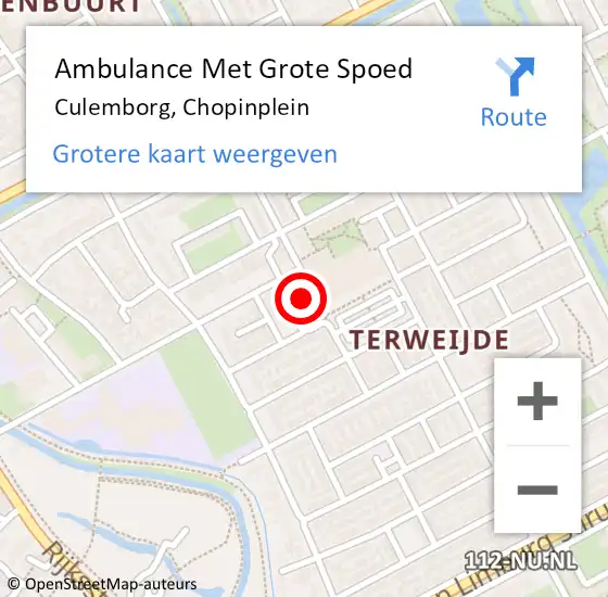 Locatie op kaart van de 112 melding: Ambulance Met Grote Spoed Naar Culemborg, Chopinplein op 13 januari 2023 08:02