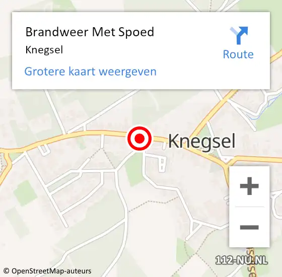 Locatie op kaart van de 112 melding: Brandweer Met Spoed Naar Knegsel op 13 januari 2023 08:08