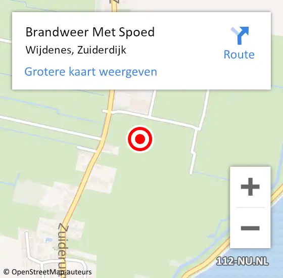 Locatie op kaart van de 112 melding: Brandweer Met Spoed Naar Wijdenes, Zuiderdijk op 13 januari 2023 09:48