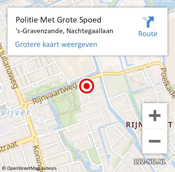 Locatie op kaart van de 112 melding: Politie Met Grote Spoed Naar 's-Gravenzande, Nachtegaallaan op 13 januari 2023 10:13