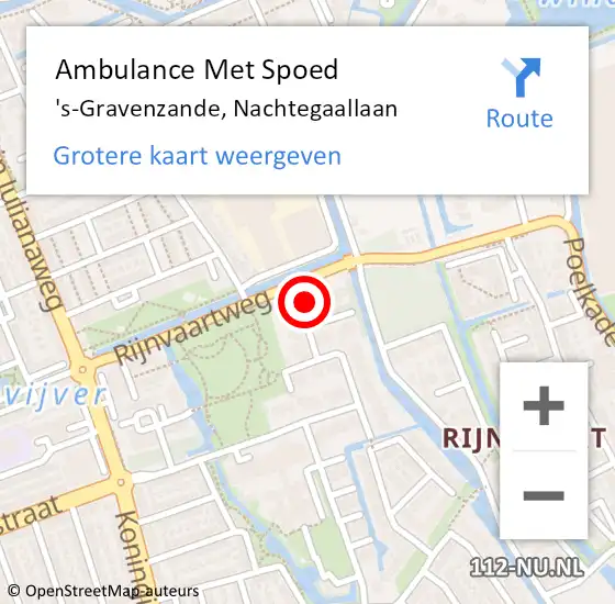 Locatie op kaart van de 112 melding: Ambulance Met Spoed Naar 's-Gravenzande, Nachtegaallaan op 13 januari 2023 10:14