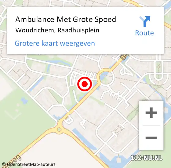 Locatie op kaart van de 112 melding: Ambulance Met Grote Spoed Naar Woudrichem, Raadhuisplein op 13 januari 2023 10:20