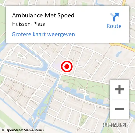 Locatie op kaart van de 112 melding: Ambulance Met Spoed Naar Huissen, Plaza op 13 januari 2023 10:29