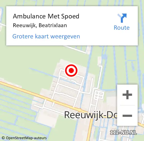 Locatie op kaart van de 112 melding: Ambulance Met Spoed Naar Reeuwijk, Beatrixlaan op 13 januari 2023 11:15