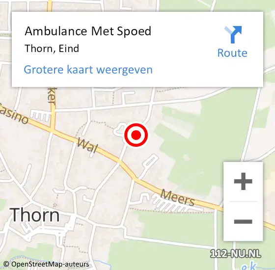 Locatie op kaart van de 112 melding: Ambulance Met Spoed Naar Thorn, Eind op 13 januari 2023 11:30