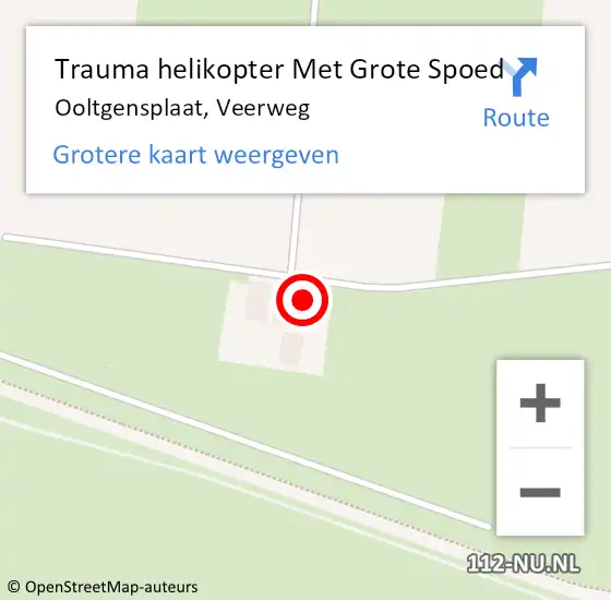 Locatie op kaart van de 112 melding: Trauma helikopter Met Grote Spoed Naar Ooltgensplaat, Veerweg op 13 januari 2023 12:02