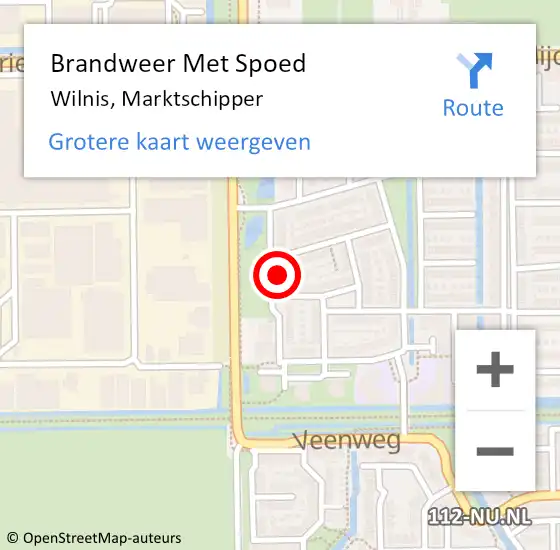 Locatie op kaart van de 112 melding: Brandweer Met Spoed Naar Wilnis, Marktschipper op 13 januari 2023 12:03