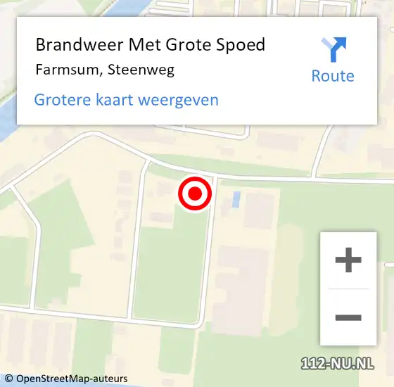 Locatie op kaart van de 112 melding: Brandweer Met Grote Spoed Naar Farmsum, Steenweg op 13 januari 2023 12:03