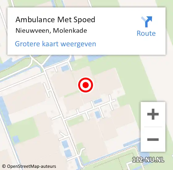 Locatie op kaart van de 112 melding: Ambulance Met Spoed Naar Nieuwveen, Molenkade op 13 januari 2023 12:16