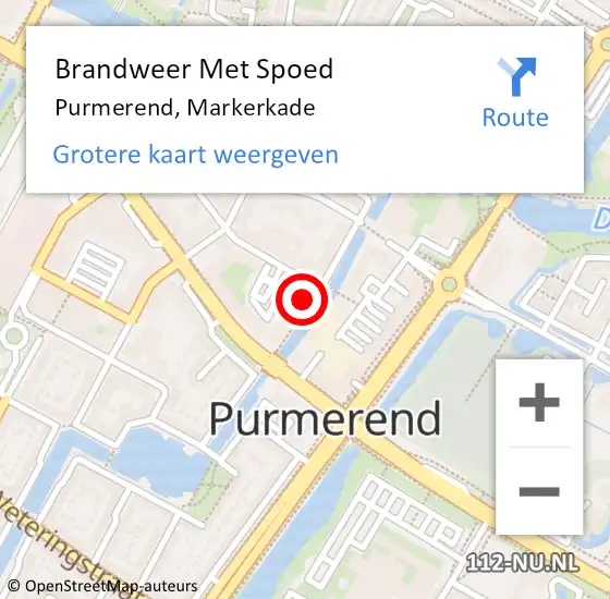 Locatie op kaart van de 112 melding: Brandweer Met Spoed Naar Purmerend, Markerkade op 13 januari 2023 12:29