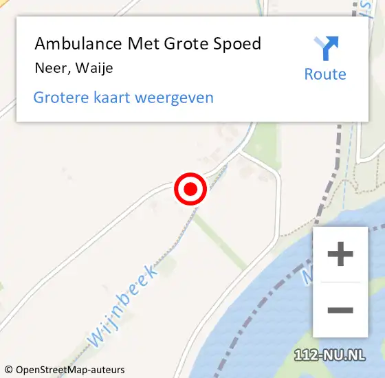 Locatie op kaart van de 112 melding: Ambulance Met Grote Spoed Naar Neer, Waije op 13 januari 2023 15:02