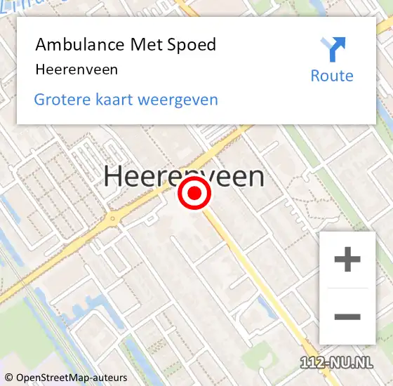 Locatie op kaart van de 112 melding: Ambulance Met Spoed Naar Heerenveen op 12 augustus 2014 02:52