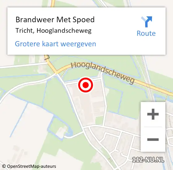 Locatie op kaart van de 112 melding: Brandweer Met Spoed Naar Tricht, Hooglandscheweg op 13 januari 2023 15:10