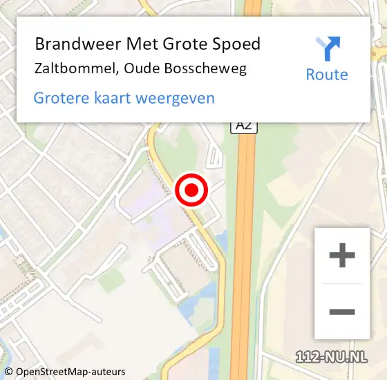 Locatie op kaart van de 112 melding: Brandweer Met Grote Spoed Naar Zaltbommel, Oude Bosscheweg op 13 januari 2023 15:37