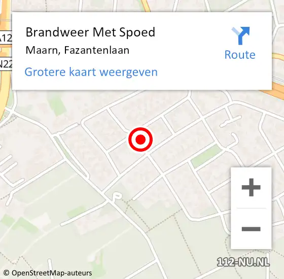 Locatie op kaart van de 112 melding: Brandweer Met Spoed Naar Maarn, Fazantenlaan op 13 januari 2023 15:38