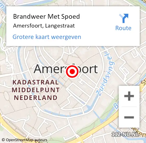 Locatie op kaart van de 112 melding: Brandweer Met Spoed Naar Amersfoort, Langestraat op 13 januari 2023 16:21