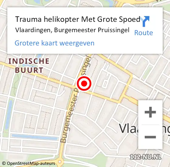 Locatie op kaart van de 112 melding: Trauma helikopter Met Grote Spoed Naar Vlaardingen, Burgemeester Pruissingel op 13 januari 2023 17:05