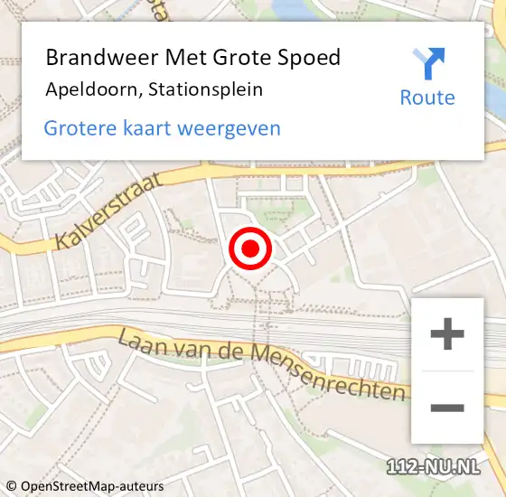 Locatie op kaart van de 112 melding: Brandweer Met Grote Spoed Naar Apeldoorn, Stationsplein op 13 januari 2023 17:10