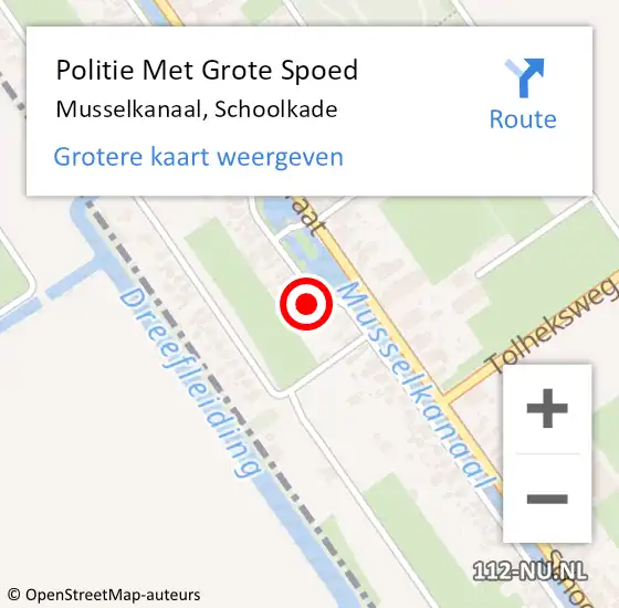 Locatie op kaart van de 112 melding: Politie Met Grote Spoed Naar Musselkanaal, Schoolkade op 13 januari 2023 17:38