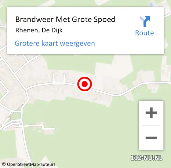 Locatie op kaart van de 112 melding: Brandweer Met Grote Spoed Naar Rhenen, De Dijk op 13 januari 2023 18:34