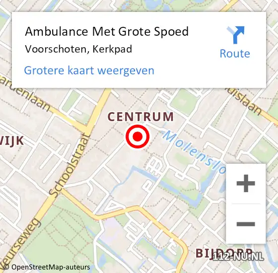 Locatie op kaart van de 112 melding: Ambulance Met Grote Spoed Naar Voorschoten, Kerkpad op 13 januari 2023 22:27