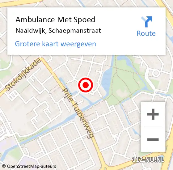 Locatie op kaart van de 112 melding: Ambulance Met Spoed Naar Naaldwijk, Schaepmanstraat op 13 januari 2023 22:54