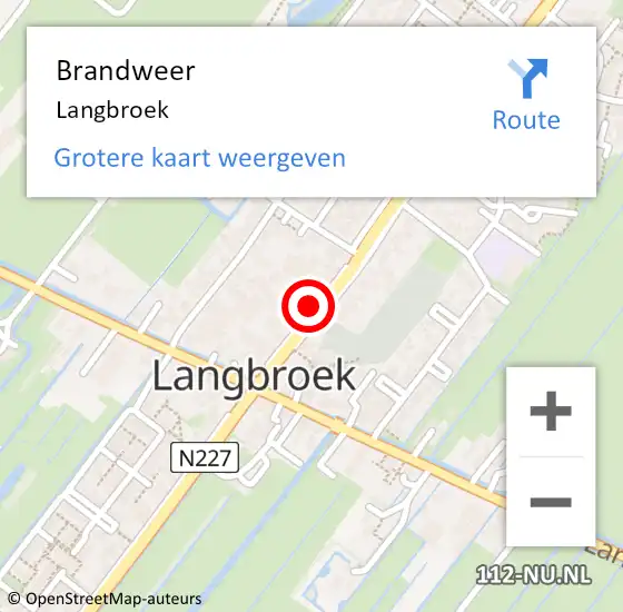 Locatie op kaart van de 112 melding: Brandweer Langbroek op 14 januari 2023 00:35