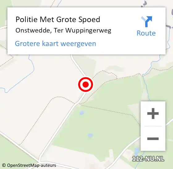 Locatie op kaart van de 112 melding: Politie Met Grote Spoed Naar Onstwedde, Ter Wuppingerweg op 14 januari 2023 04:38