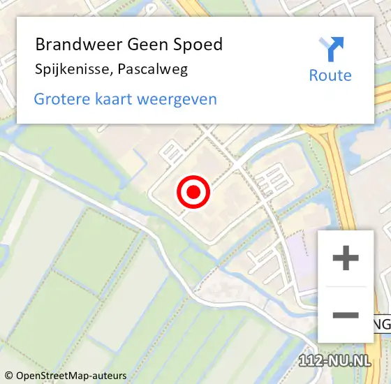 Locatie op kaart van de 112 melding: Brandweer Geen Spoed Naar Spijkenisse, Pascalweg op 14 januari 2023 08:12