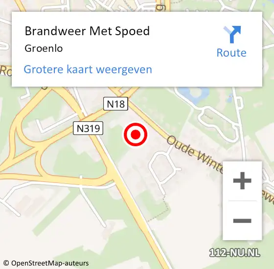 Locatie op kaart van de 112 melding: Brandweer Met Spoed Naar Groenlo op 14 januari 2023 09:21