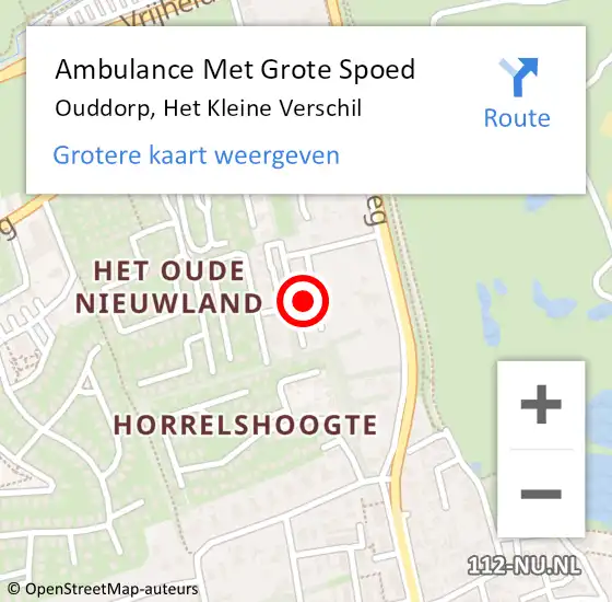 Locatie op kaart van de 112 melding: Ambulance Met Grote Spoed Naar Ouddorp, Het Kleine Verschil op 14 januari 2023 09:31