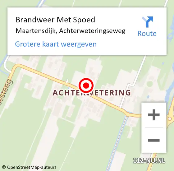 Locatie op kaart van de 112 melding: Brandweer Met Spoed Naar Maartensdijk, Achterweteringseweg op 14 januari 2023 10:33